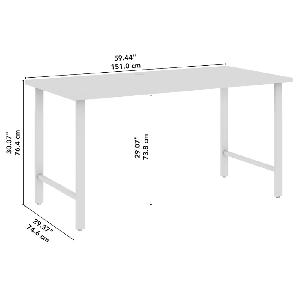 Office Desks*Bush Business Furniture Hustle 60"W Computer Desk with Metal Legs, Platinum Gray (HUD160PG)