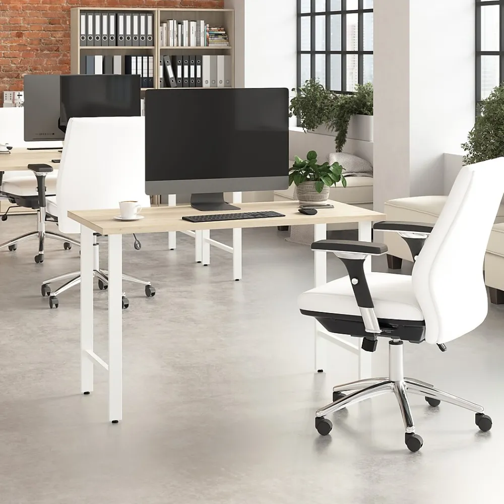 Office Desks*Bush Business Furniture Hustle 48"W Computer Desk with Metal Legs, Natural Elm (HUD148NE)