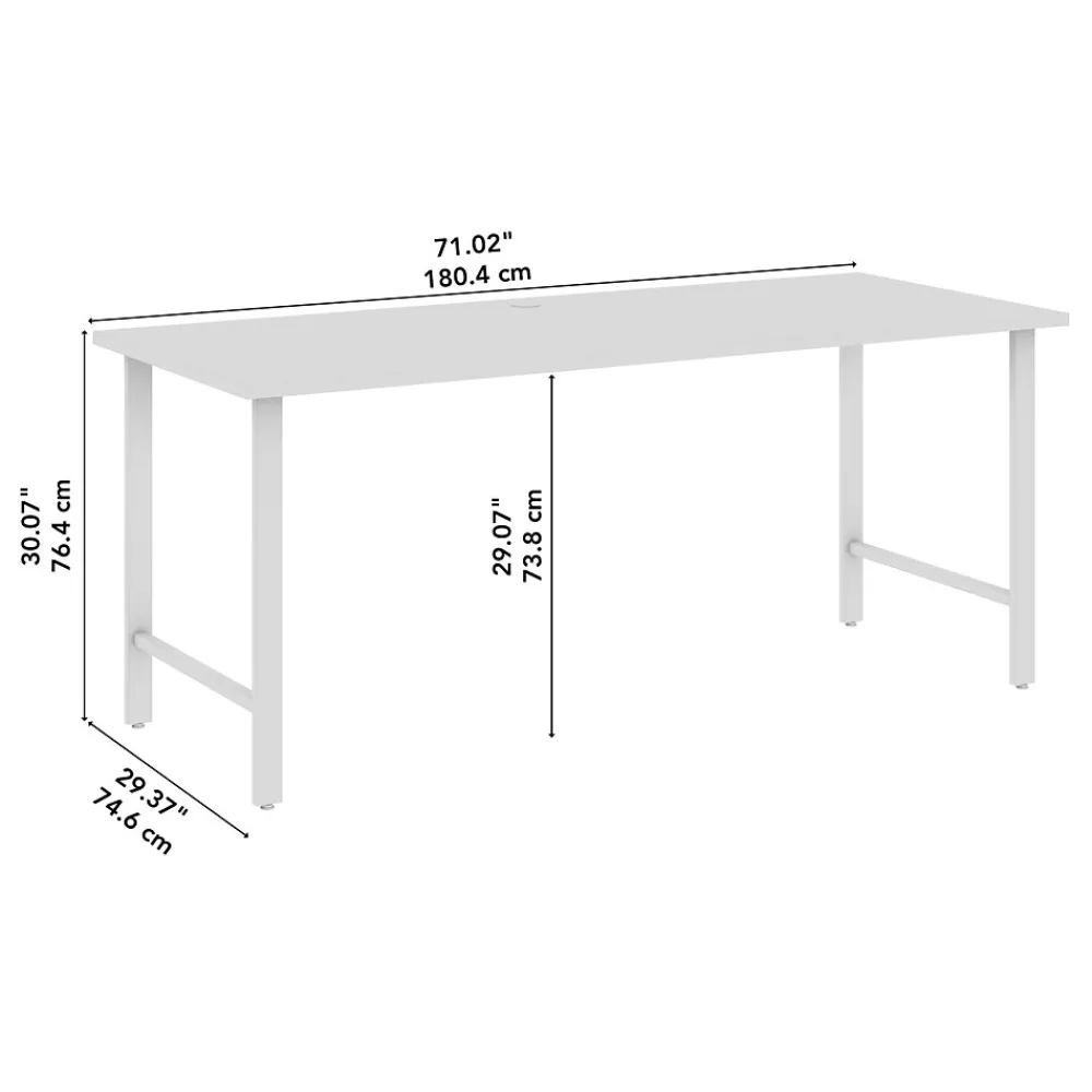 Office Desks*Bush Business Furniture Hustle 72"W Computer Desk with Metal Legs, Platinum Gray (HUD272PG)