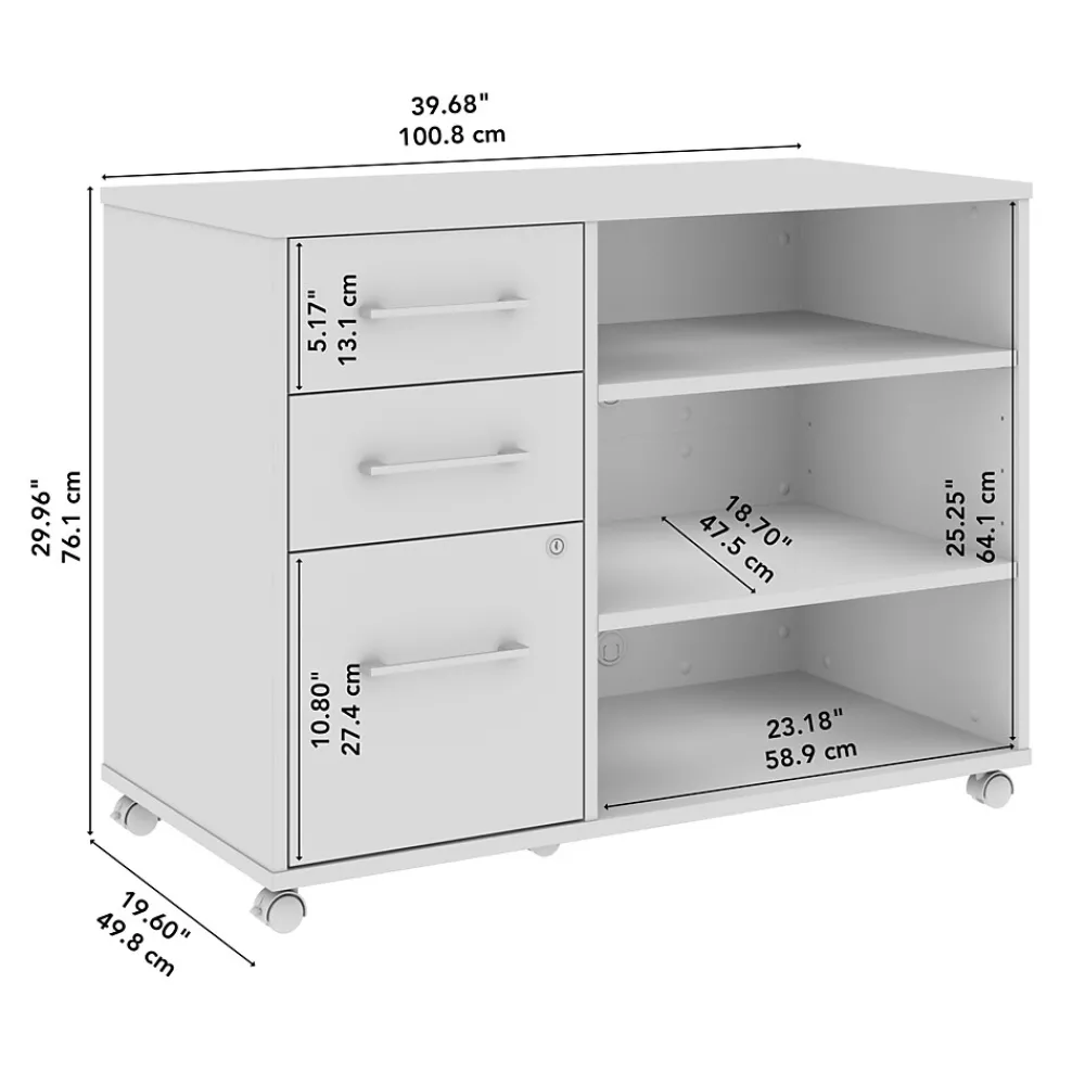 File Cabinets*Bush Business Furniture Hustle Office Storage Cabinet with Wheels, Natural Elm (HUF140NE)