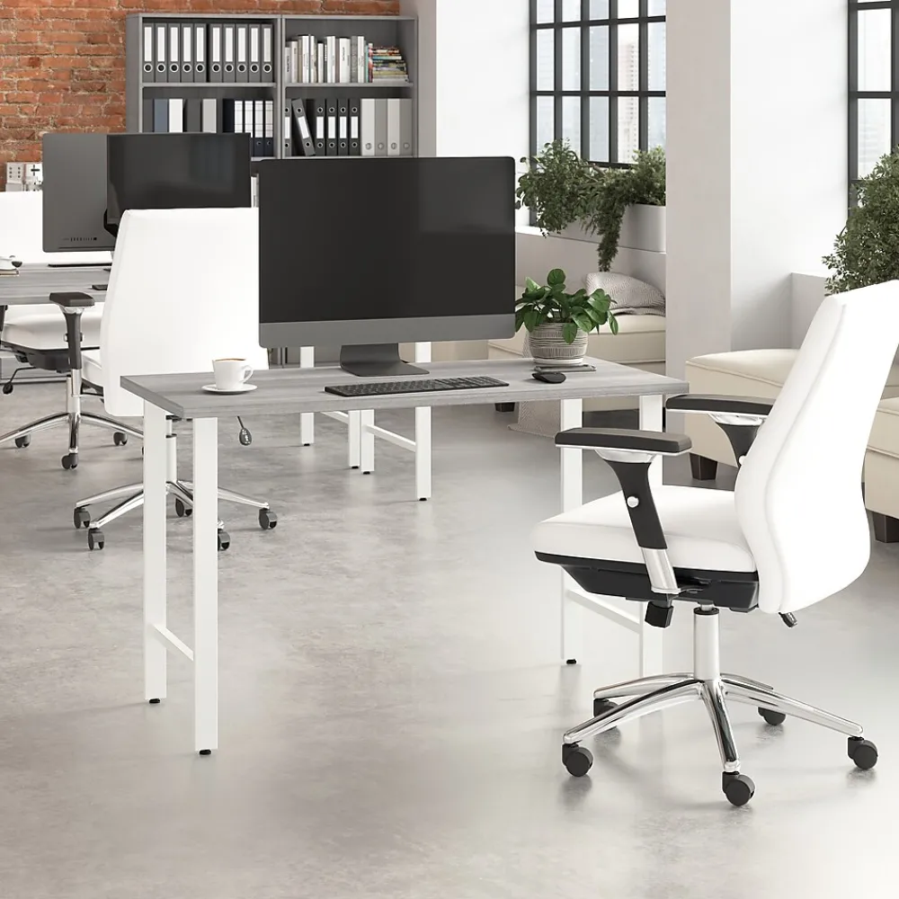 Office Desks*Bush Business Furniture Hustle 48"W Computer Desk with Metal Legs, Platinum Gray (HUD148PG)