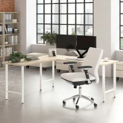 L-Desks*Bush Business Furniture Hustle 72"W L Shaped Computer Desk with Metal Legs, Natural Elm (HUS002NE)