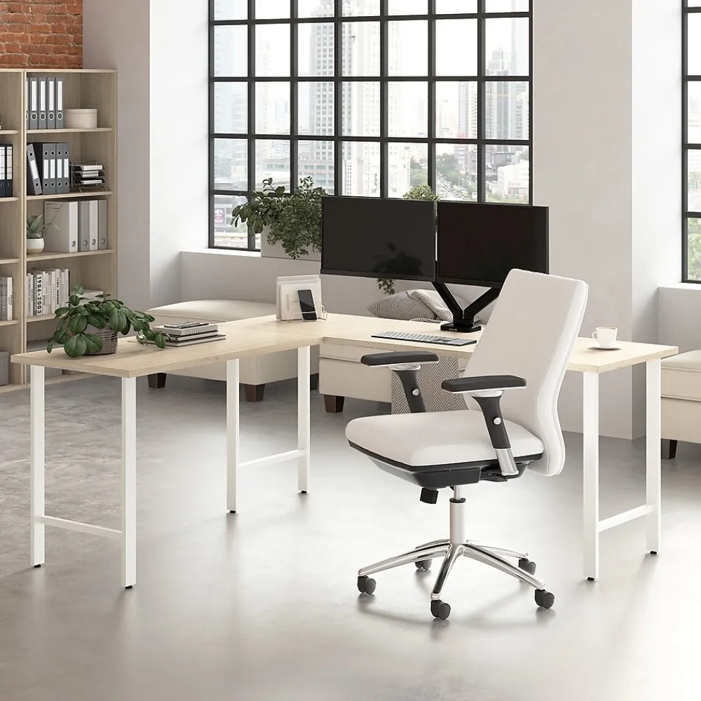 L-Desks*Bush Business Furniture Hustle 72"W L Shaped Computer Desk with Metal Legs, Natural Elm (HUS002NE)