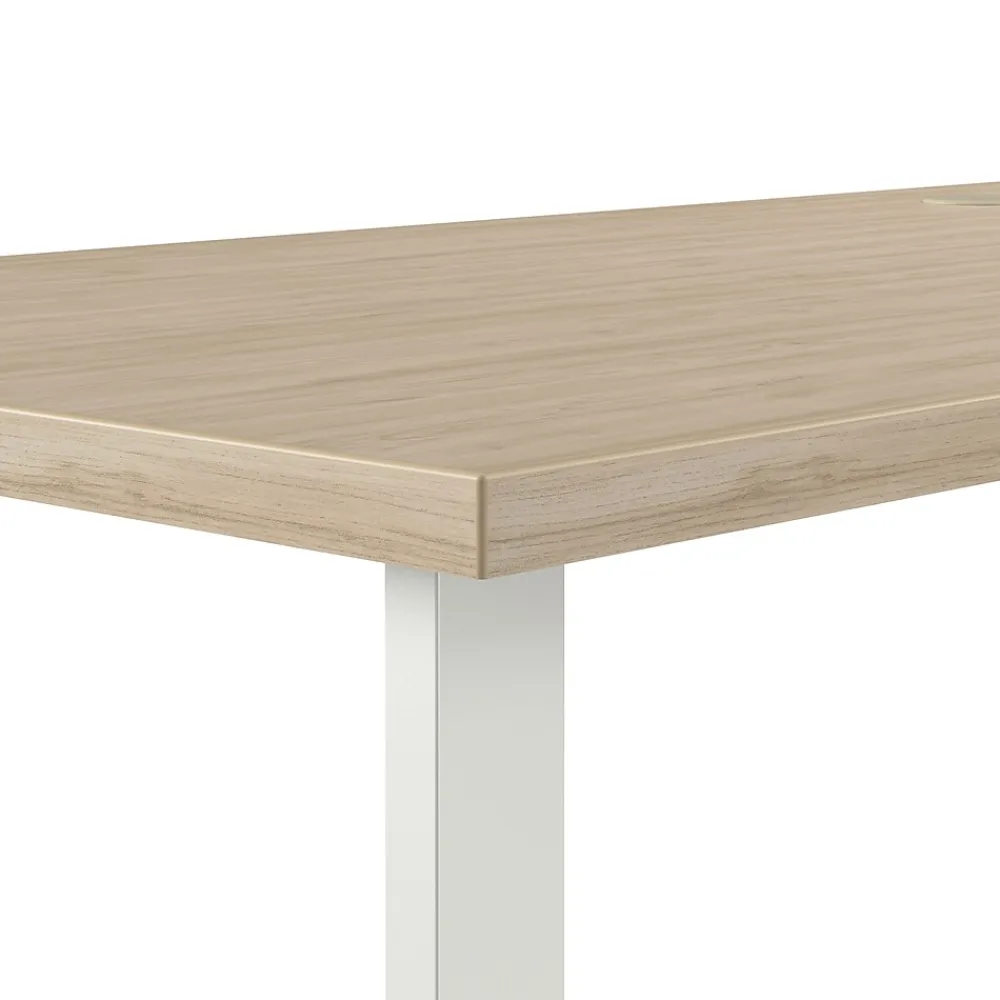 Office Desks*Bush Business Furniture Hustle 60"W L Shaped Computer Desk with Metal Legs, Natural Elm (HUS003NE)