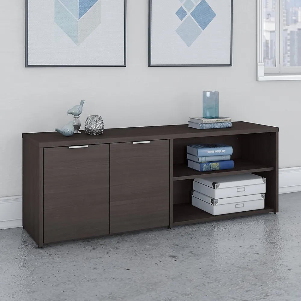 Storage Cabinets*Bush Business Furniture Jamestown 21.2" Low Storage Cabinet with 4 Shelves, Storm Gray (JTS160SG)