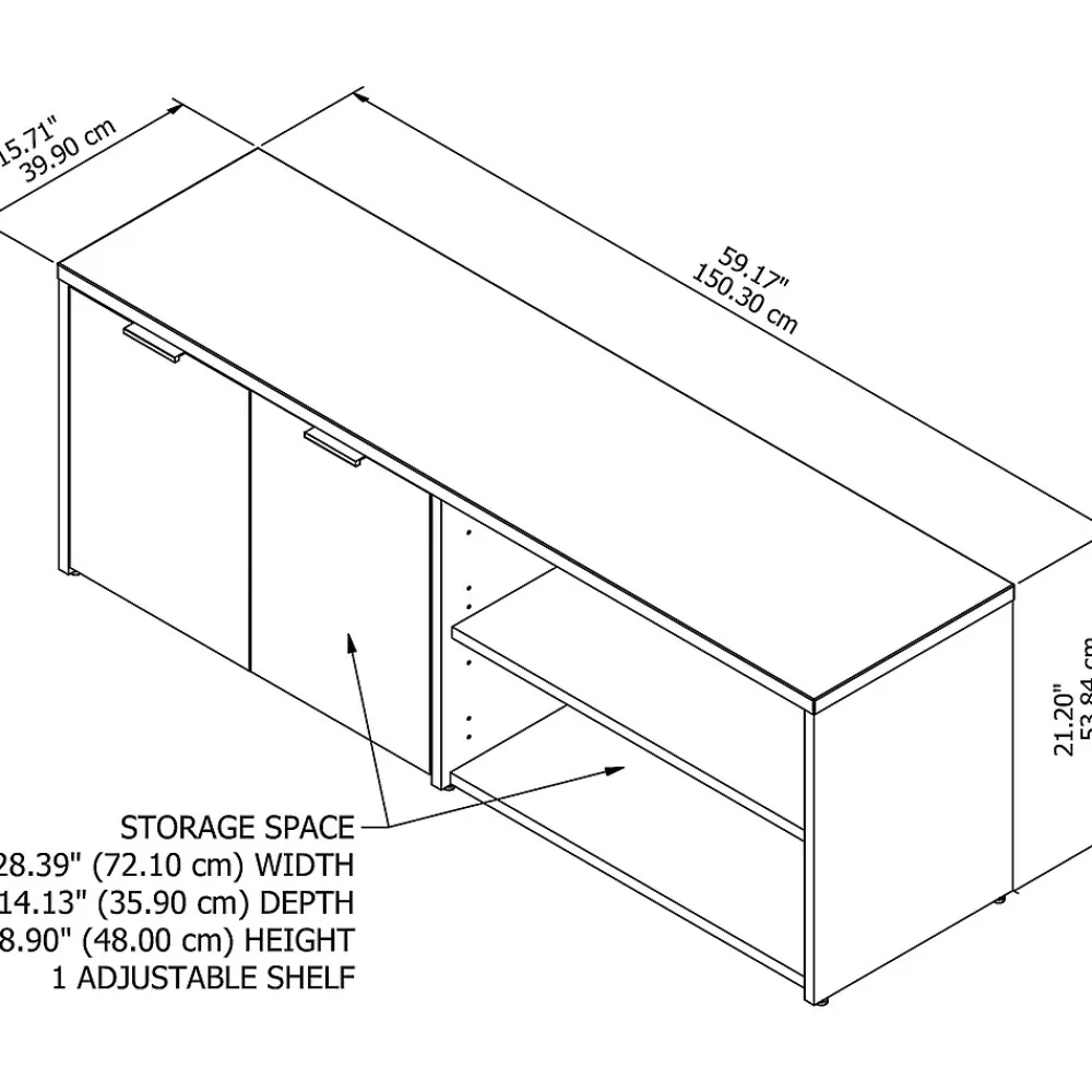Storage Cabinets*Bush Business Furniture Jamestown 21.2" Low Storage Cabinet with 4 Shelves, Storm Gray (JTS160SG)