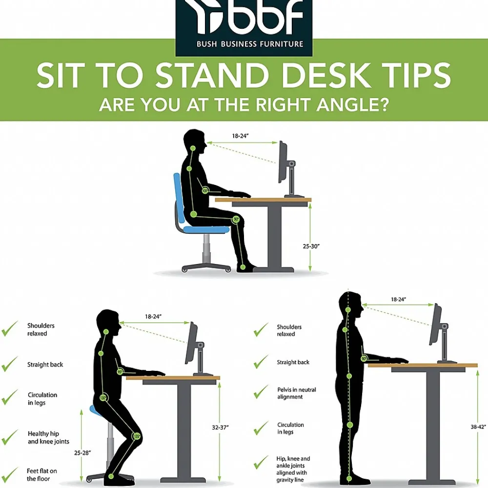 Standing Desks*Bush Business Furniture Move 60 Series 60"W Electric Height Adjustable Standing Desk, Hansen Cherry (M6S6030HCBK)