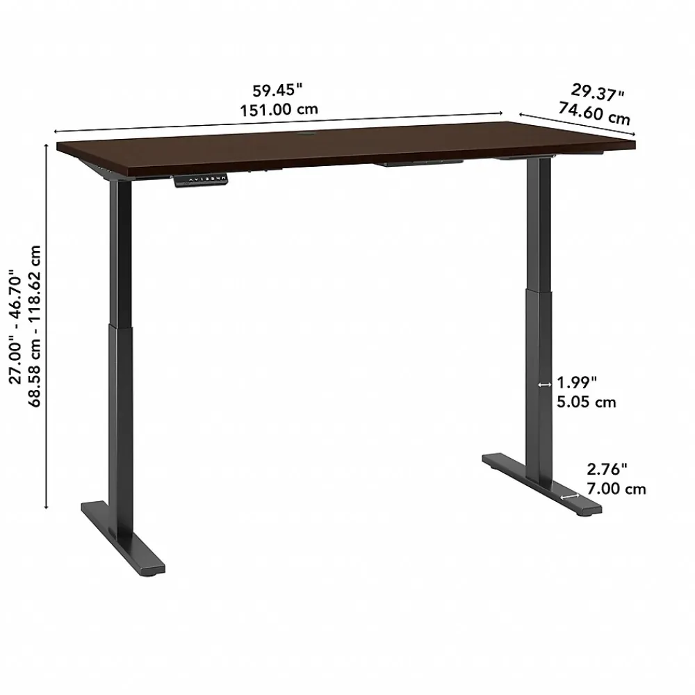 Standing Desks*Bush Business Furniture Move 60 Series 60"W Electric Height Adjustable Standing Desk, Mocha Cherry (M6S6030MRBK)