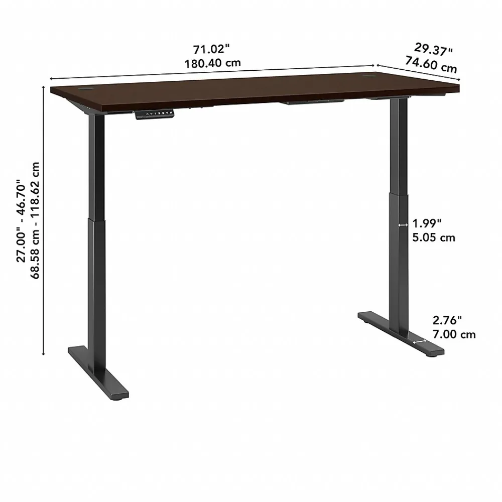 Standing Desks*Bush Business Furniture Move 60 Series 72"W Electric Height Adjustable Standing Desk, Mocha Cherry (M6S7230MRBK)