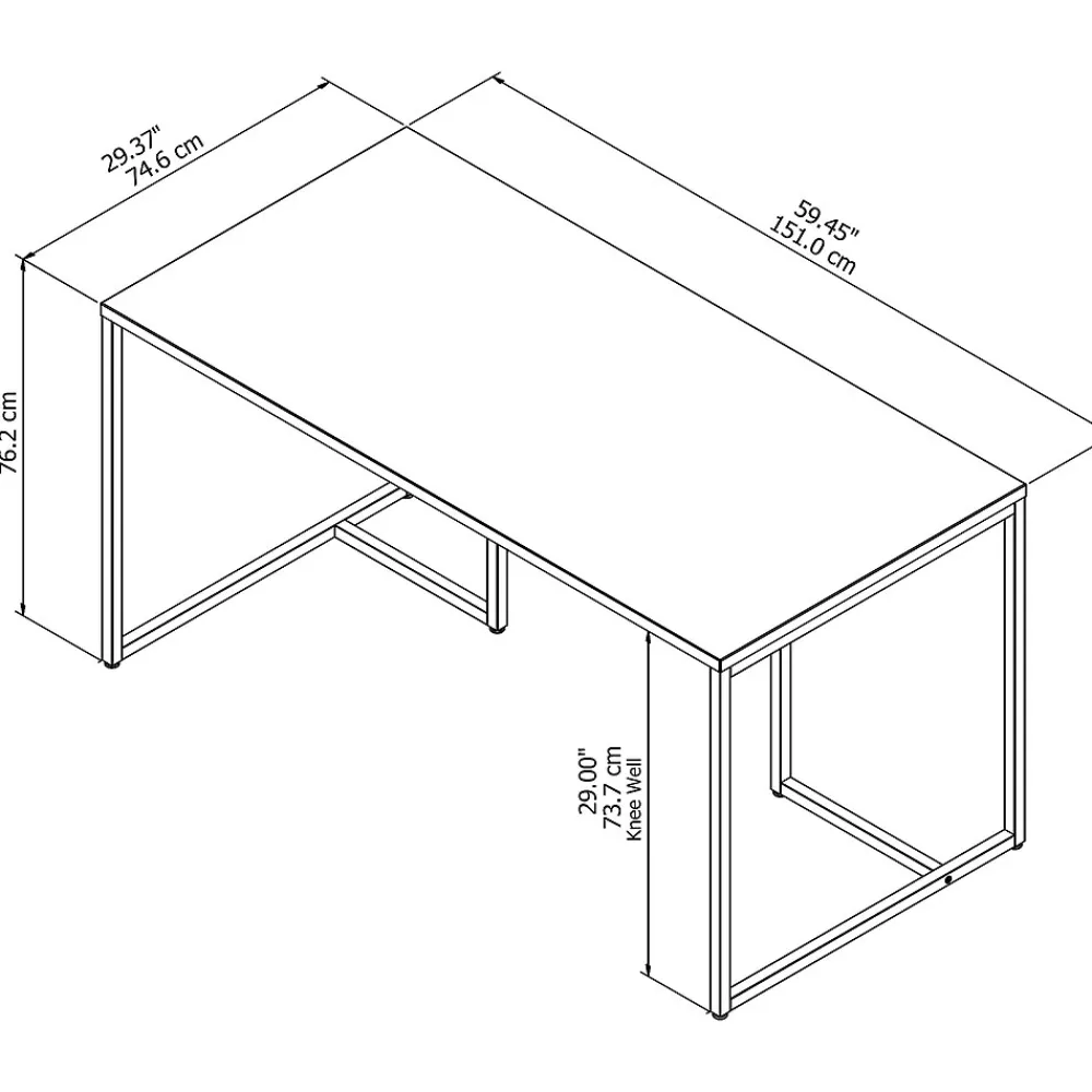 Computer Desks*Bush Business Furniture Method 60"W Table Desk, White (KI70201K)