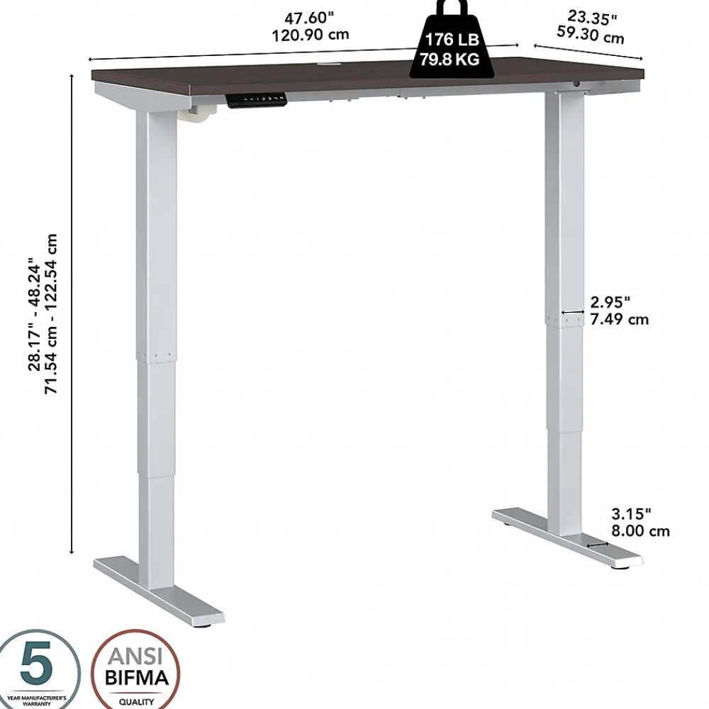 Standing Desks*Bush Business Furniture Move 40 Series 48"W Electric Adjustable Standing Desk, Storm Gray/Cool Gray Metallic (M4S4824SGSK)