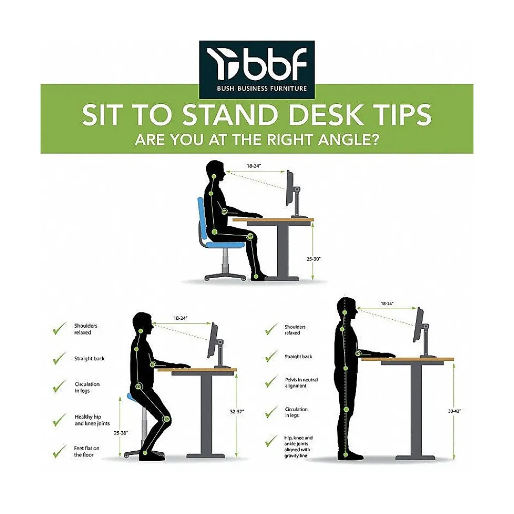 Standing Desks*Bush Business Furniture Move 60 Series 60"W Electric Adjustable Standing Desk, (M6S6030NESK) Natural Elm/Cool Gray Metallic