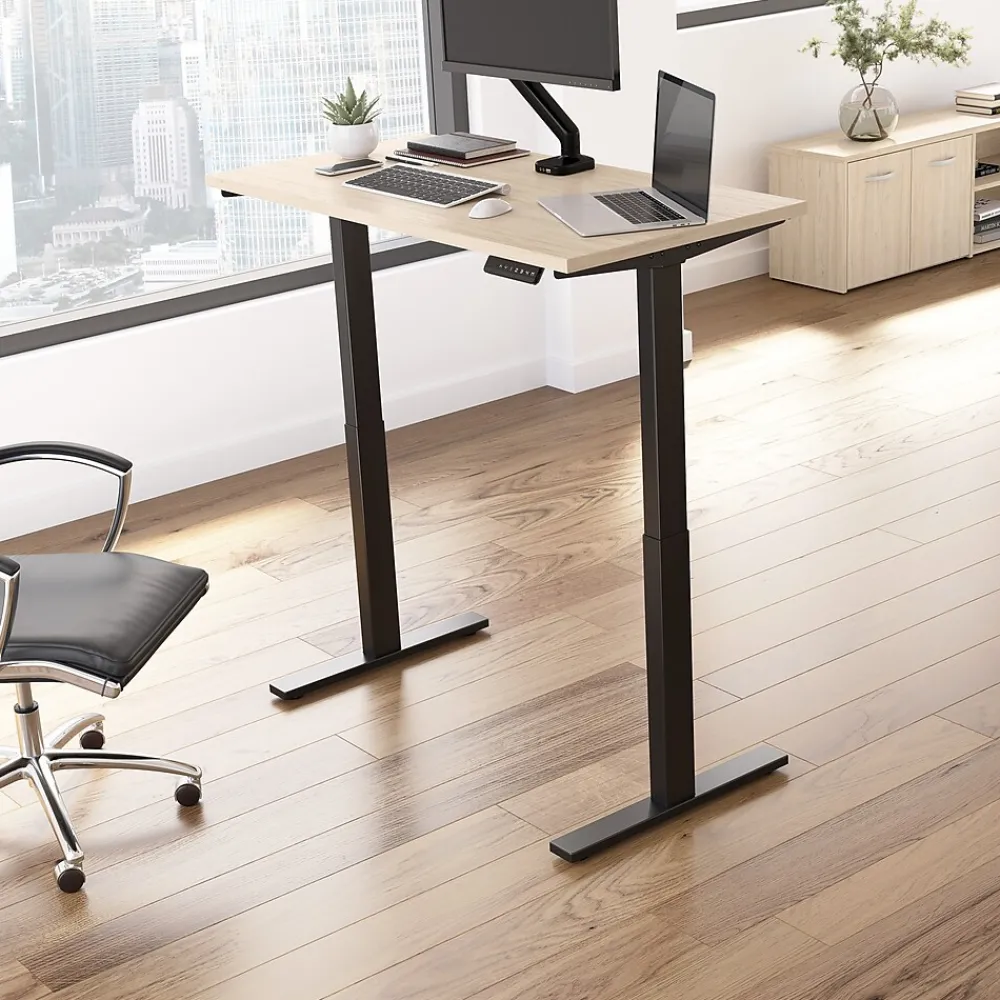 Standing Desks*Bush Business Furniture Move 60 Series 48"W Electric Adjustable Standing Desk, (M6S4824NEBK) Natural Elm/Black Powder Coat