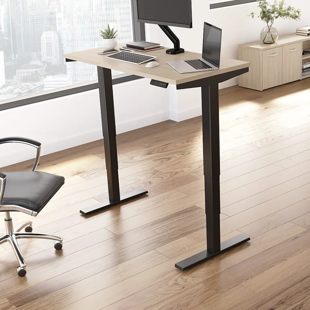 Standing Desks*Bush Business Furniture Move 40 Series 48"W Electric Adjustable Standing Desk, (M4S4824NEBK) Natural Elm/Black Powder Coat