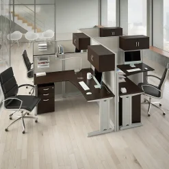 Storage Cabinets*Bush Business Furniture Office in an Hour Cubicle Storage with Cabinet, Paper Tray, & Pencil Holder, Mocha Cherry (WC36890-03K)