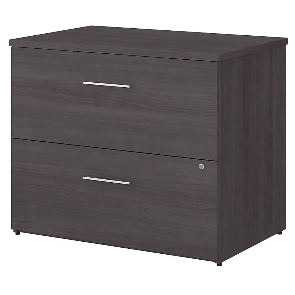 File Cabinets*Bush Business Furniture Office 500 2-Drawer Lateral File Cabinet, Locking, Letter/Legal, , 35.67" (OFF136SGSU) Storm Gray