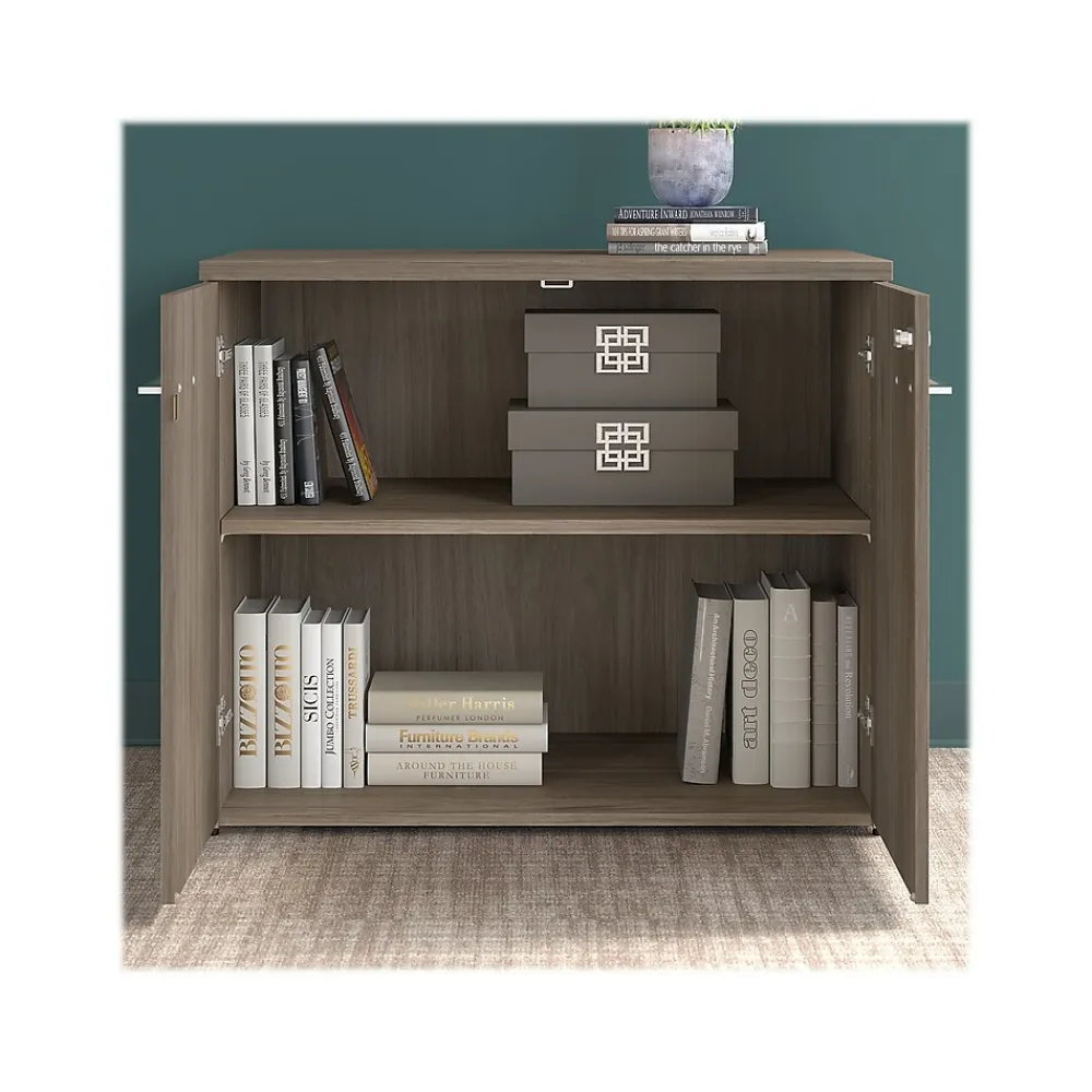 Storage Cabinets*Bush Business Furniture Office 500 29.82" Storage Cabinet with Two Shelves, (OFS136MHSU) Modern Hickory