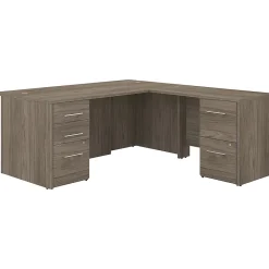 Office Desks*Bush Business Furniture Office 500 72"W L Shaped Executive Desk with Drawers, (OF5004MHSU) Modern Hickory