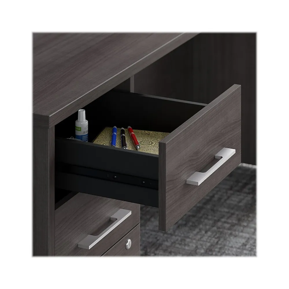 L-Desks*Bush Business Furniture Office 500 72"W L Shaped Executive Desk with Drawers, (OF5004SGSU) Storm Gray