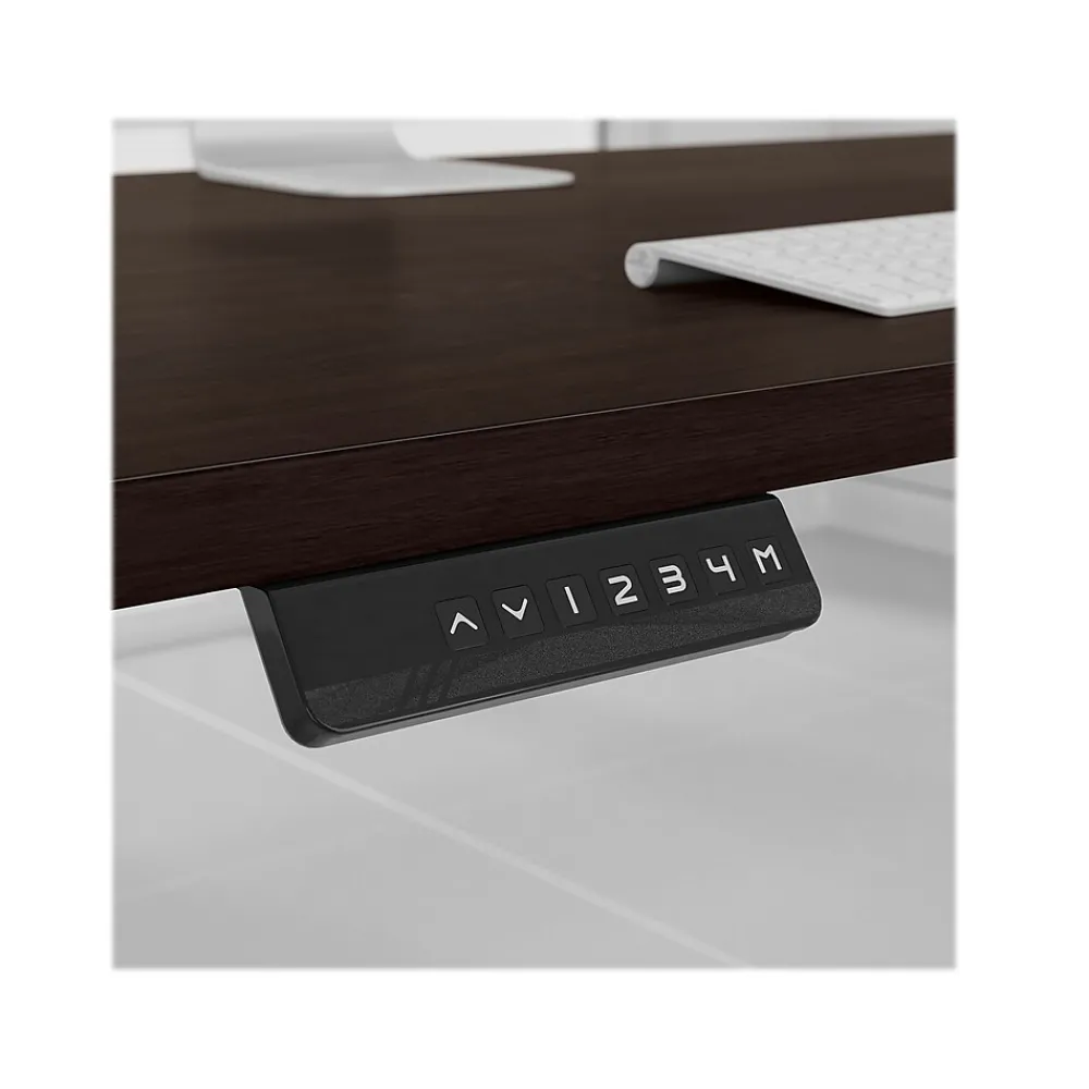 Standing Desks*Bush Business Furniture Office 500 72"W Adjustable Desk with Storage and Bookcase, (OF5006BWSU) Black Walnut