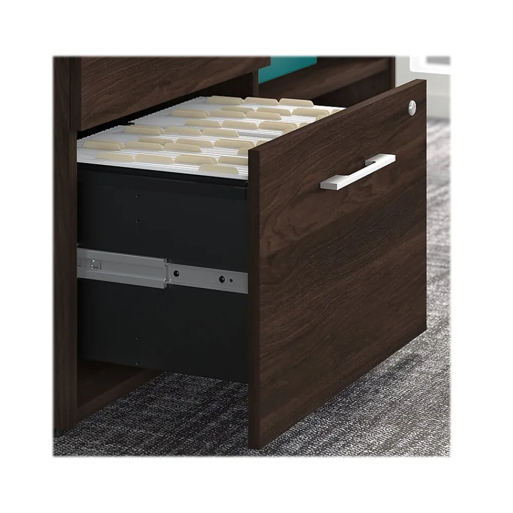 Standing Desks*Bush Business Furniture Office 500 72"W Adjustable Desk with Storage and Bookcase, (OF5006BWSU) Black Walnut