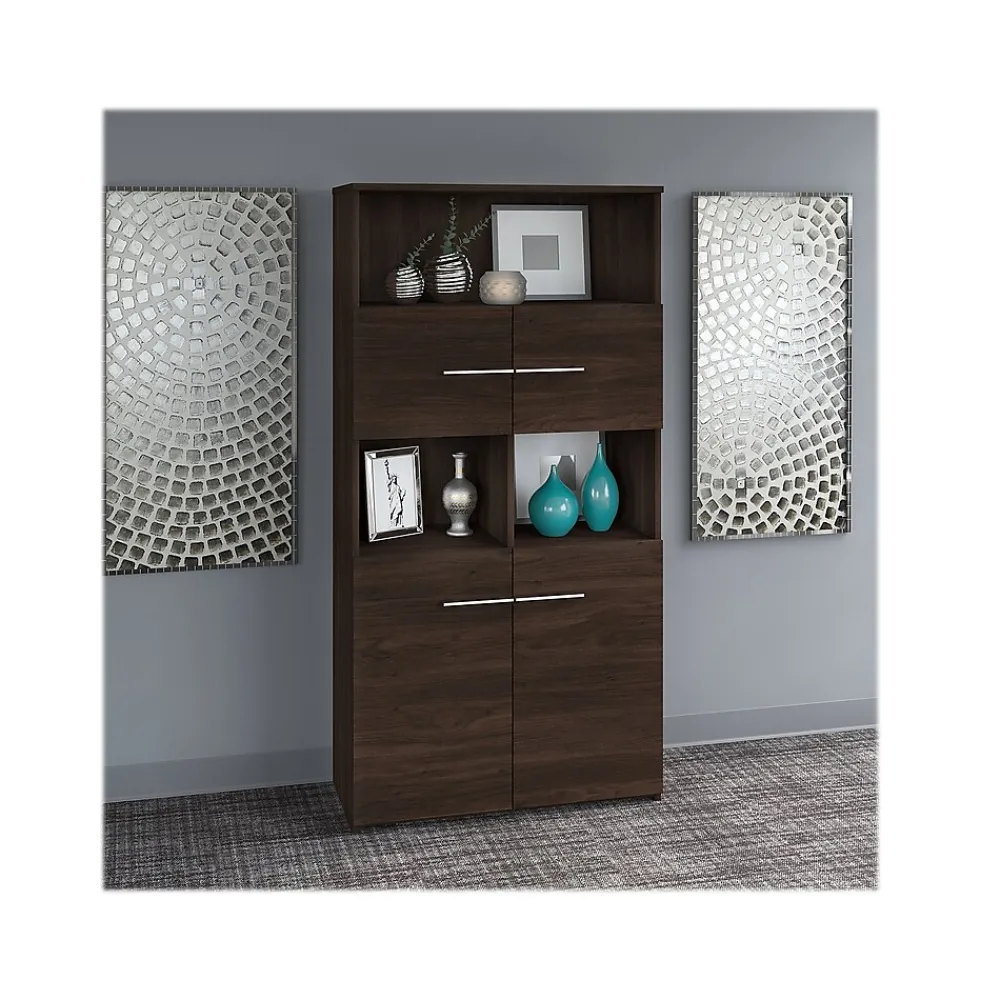 Bookcases*Bush Business Furniture Office 500 70"H 5-Shelf Bookcase with Doors, (OFB136BW) Black Walnut