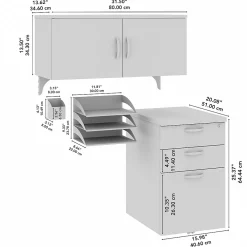 Storage Cabinets*Bush Business Furniture Office in an Hour Cubicle Storage with Cabinet, Paper Tray, & Pencil Holder, Hansen Cherry (WC36490-03K)