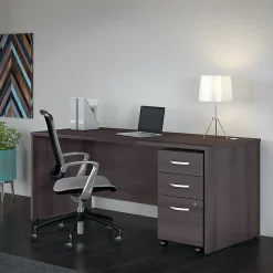 Computer Desks*Bush Business Furniture Studio C 72"W Office Desk with Mobile File Cabinet, (STC013SG) Storm Gray