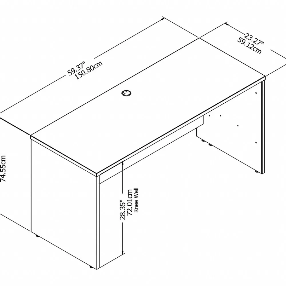 Computer Desks*Bush Business Furniture Studio C 60"W Credenza Desk, (SCD360SG) Storm Gray