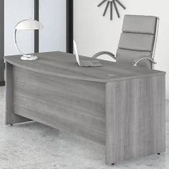 Computer Desks*Bush Business Furniture Studio C 72"W Bow Front Desk, (SCD172PG) Platinum Gray