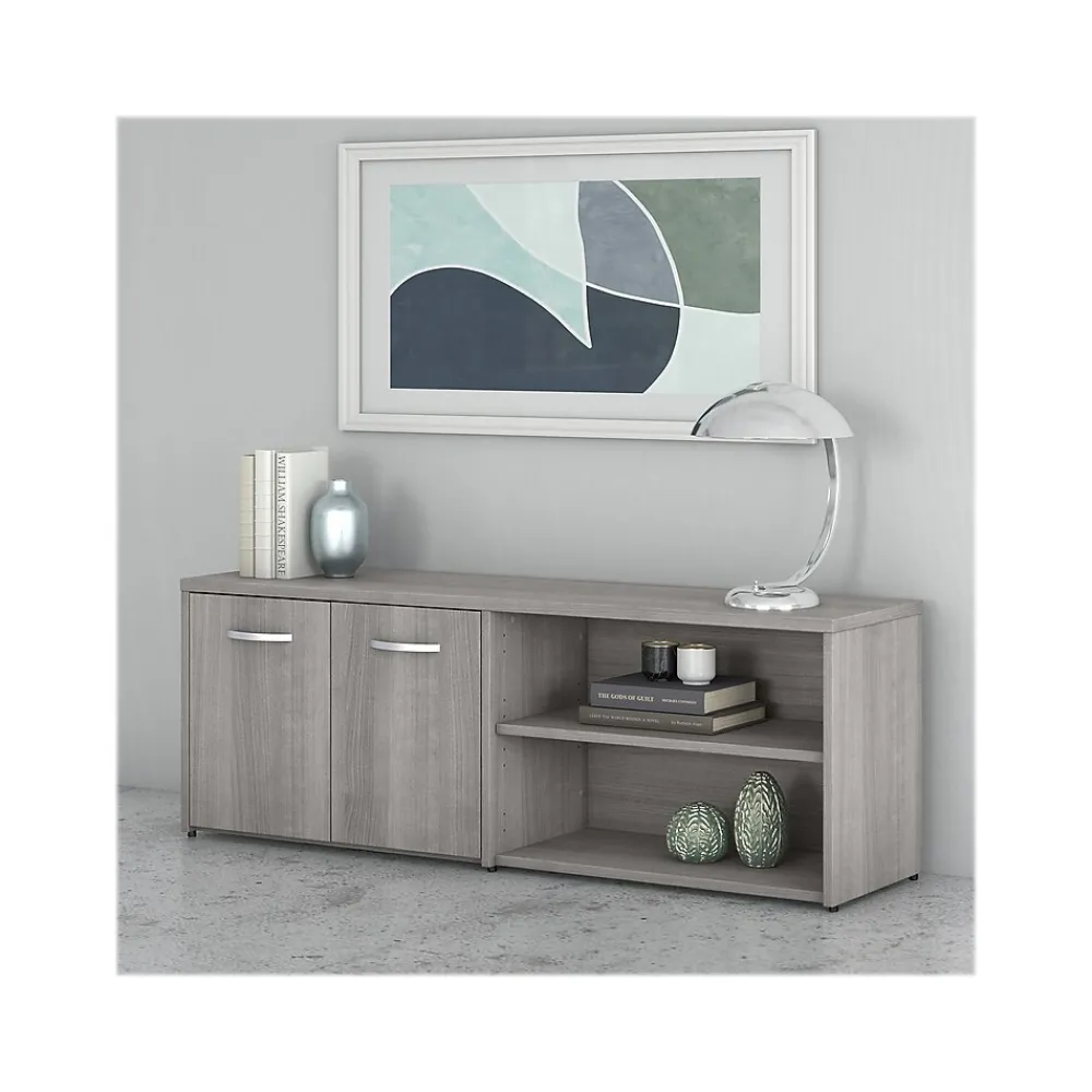 Storage Cabinets*Bush Business Furniture Studio C Low Storage Cabinet with Doors and Shelves, (SCS160PG) Platinum Gray