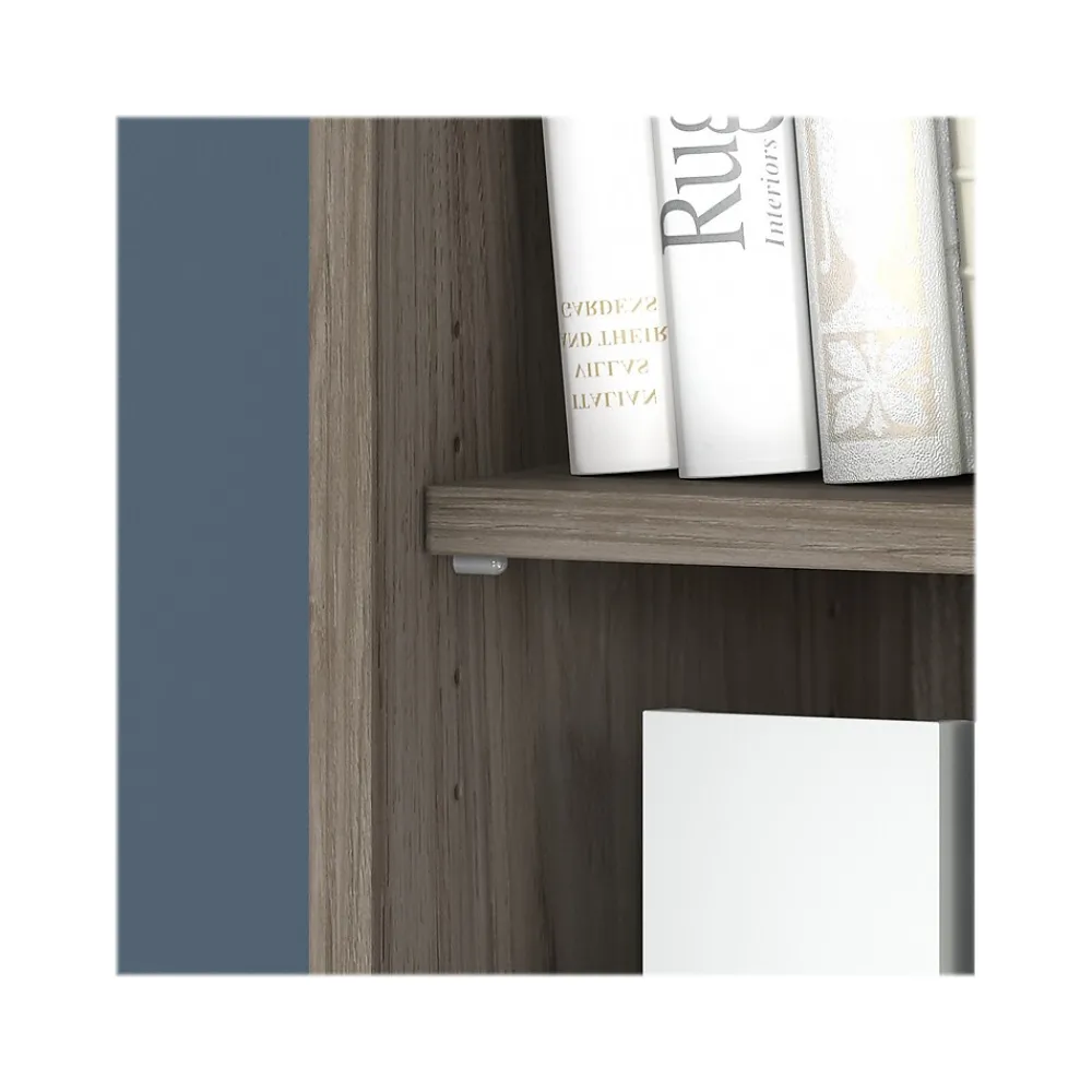 Bookcases*Bush Business Furniture Studio C 72.8"H 5-Shelf Bookcase with Doors, Laminated Wood (STC015MH) Modern Hickory