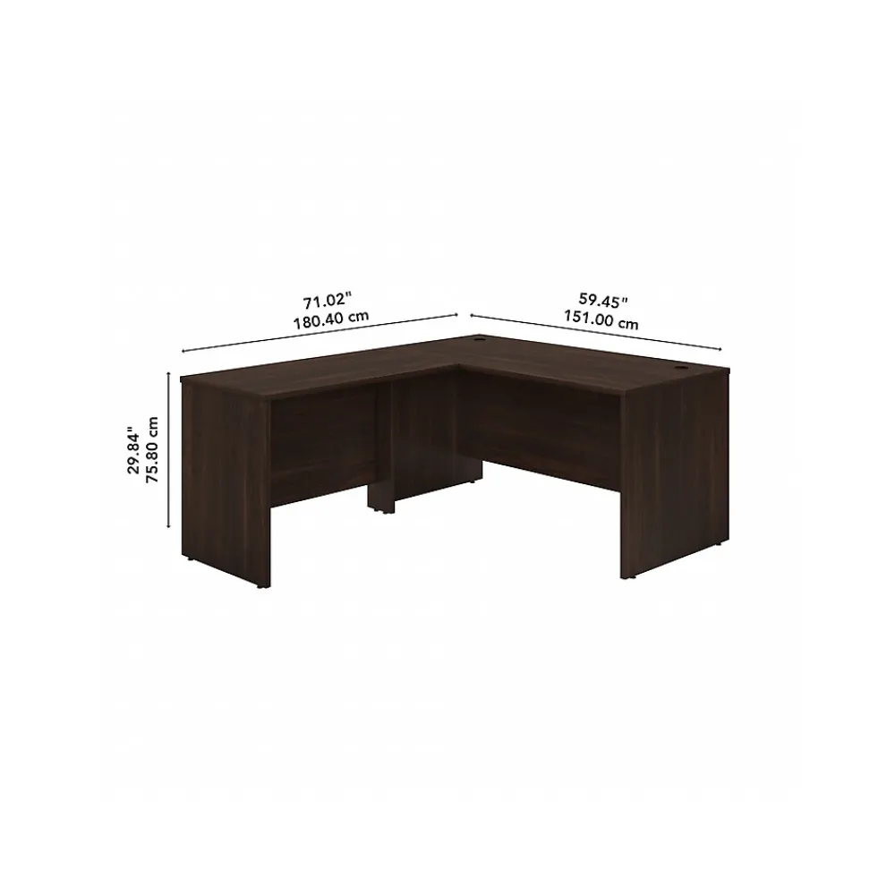 L-Desks*Bush Business Furniture Studio C 60"W L Shaped Desk with 42W Return, (STC050BW) Black Walnut