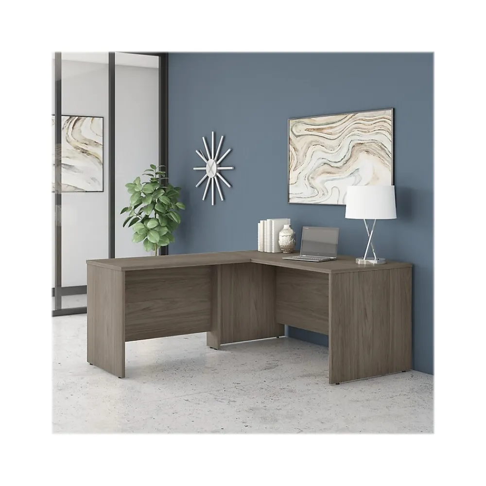 L-Desks*Bush Business Furniture Studio C 60"W L Shaped Desk with 42W Return, (STC050MH) Modern Hickory