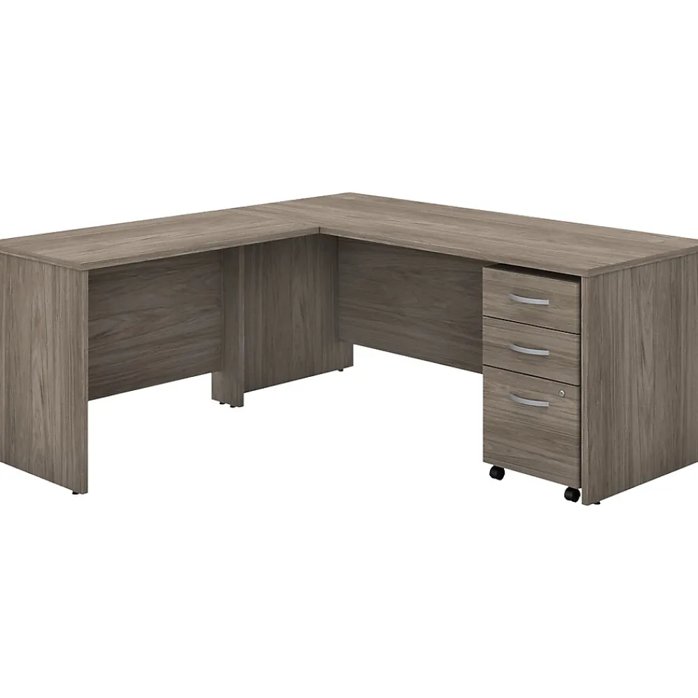 Office Desks*Bush Business Furniture Studio C 72"W L Shaped Desk with Mobile File Cabinet and Return, (STC007MHSU) Modern Hickory