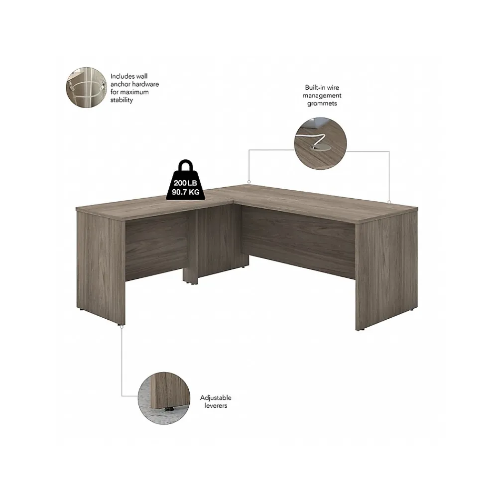 Office Desks*Bush Business Furniture Studio C 72"W L Shaped Desk with Mobile File Cabinet and Return, (STC007MHSU) Modern Hickory