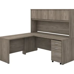 Office Desks*Bush Business Furniture Studio C 72"W L Shaped Desk with Hutch, Mobile File Cabinet and Return, (STC006MHSU) Modern Hickory