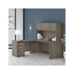 Office Desks*Bush Business Furniture Studio C 72"W L Shaped Desk with Hutch, Mobile File Cabinet and Return, (STC006MHSU) Modern Hickory