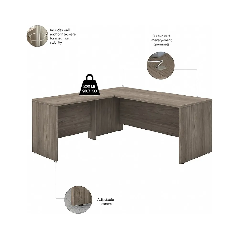 Office Desks*Bush Business Furniture Studio C 72"W L Shaped Desk with Hutch, Mobile File Cabinet and Return, (STC006MHSU) Modern Hickory