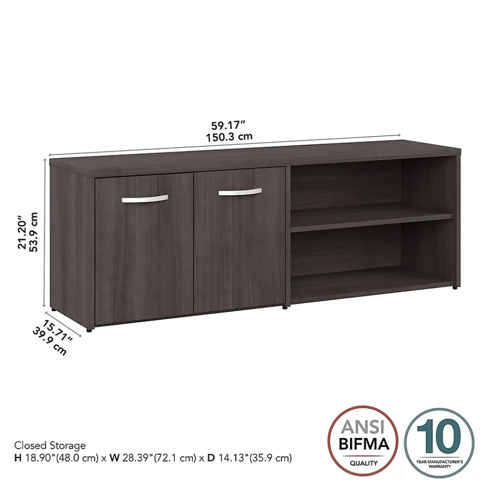 Storage Cabinets*Bush Business Furniture Studio A 21" Low Storage Cabinet with 4 Shelves and Doors, (SDS160SG-Z) Storm Gray