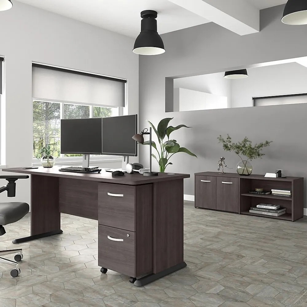 Storage Cabinets*Bush Business Furniture Studio A 21" Low Storage Cabinet with 4 Shelves and Doors, (SDS160SG-Z) Storm Gray