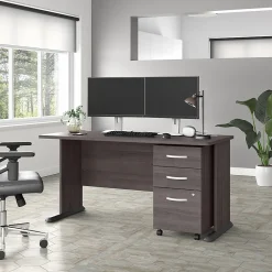 Computer Desks*Bush Business Furniture Studio A 60"W Computer Desk with 3 Drawer Mobile File Cabinet, (STA002SGSU) Storm Gray