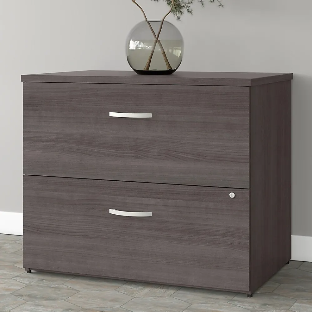 File Cabinets*Bush Business Furniture Studio A 2-Drawer Lateral File Cabinet, Locking, Letter/Legal, , 36" (SDF136SGSU-Z) Storm Gray