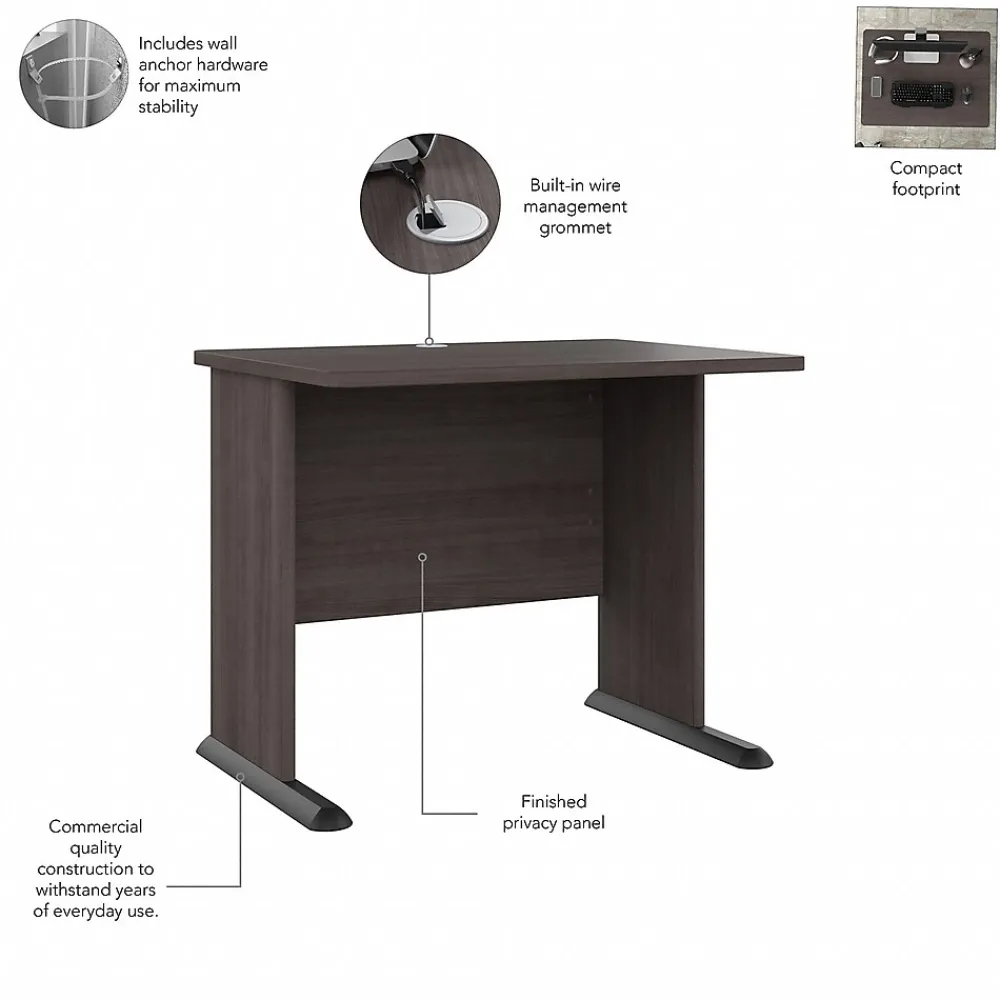Computer Desks*Bush Business Furniture Studio A 36"W Small Computer Desk with 3 Drawer Mobile File Cabinet, (STA005SGSU) Storm Gray
