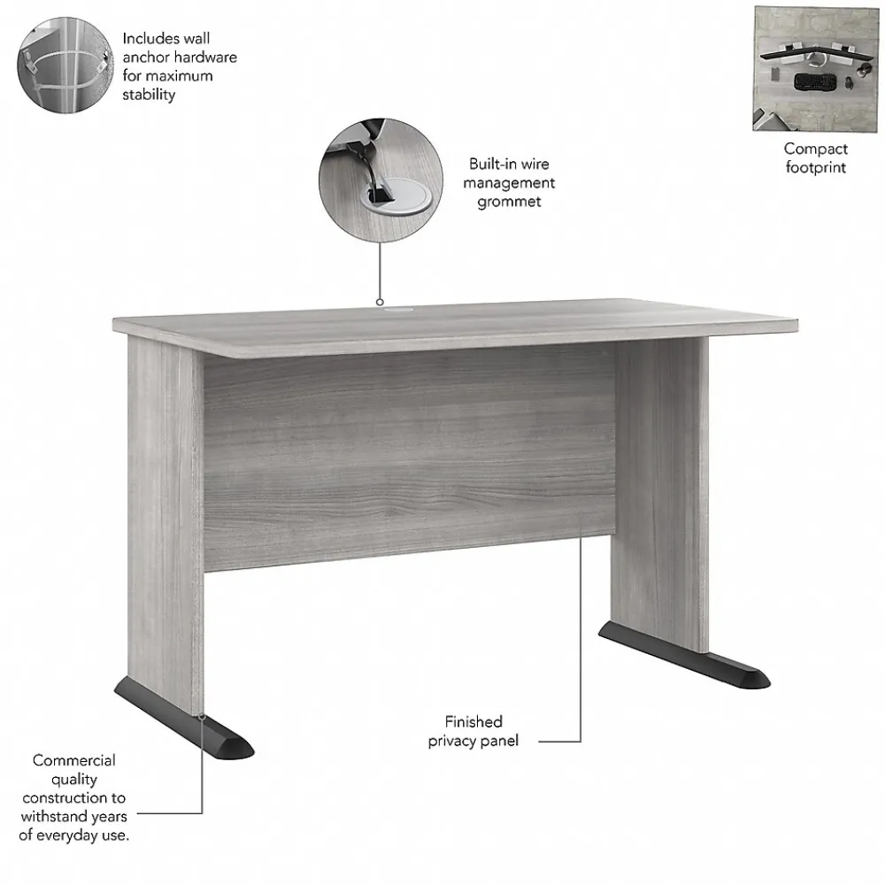 Computer Desks*Bush Business Furniture Studio A 48"W Computer Desk with 3 Drawer Mobile File Cabinet, (STA001PGSU) Platinum Gray