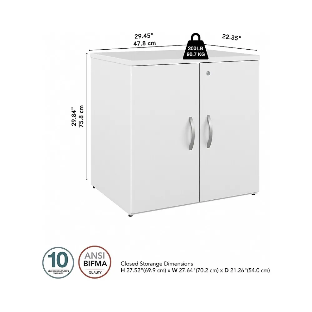 Storage Cabinets*Bush Business Furniture Studio C 30" Storage Cabinet with 2 Shelves, White (SCS130WH)