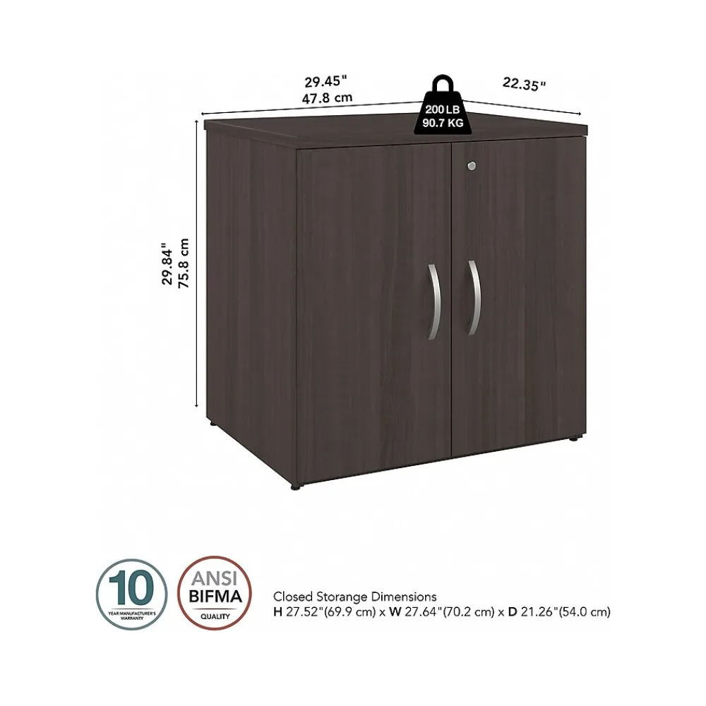Storage Cabinets*Bush Business Furniture Studio C 30" Storage Cabinet with 2 Shelves, Storm Gray (SCS130SG)
