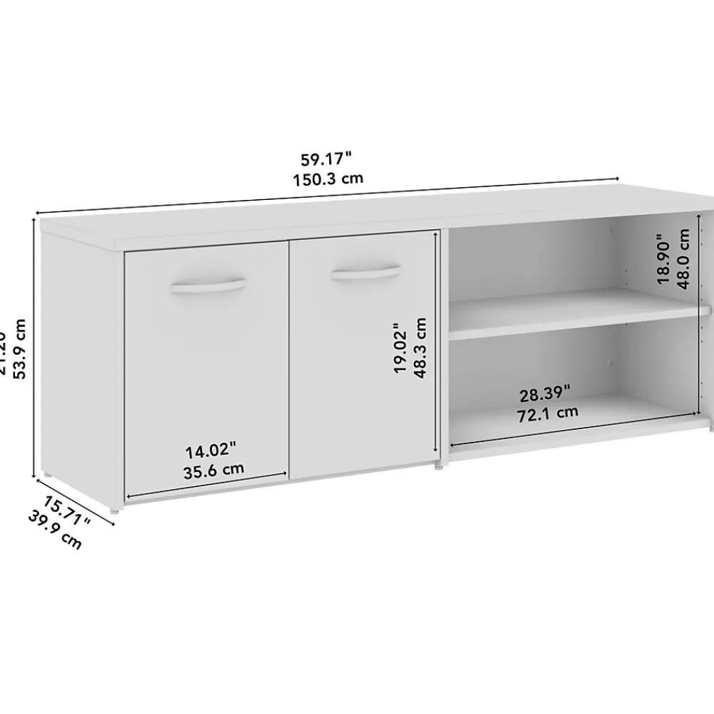 Storage Cabinets*Bush Furniture Bush Business Furniture Studio C Low Storage Cabinet with Doors and Shelves, Natural Elm (SCS160NE)