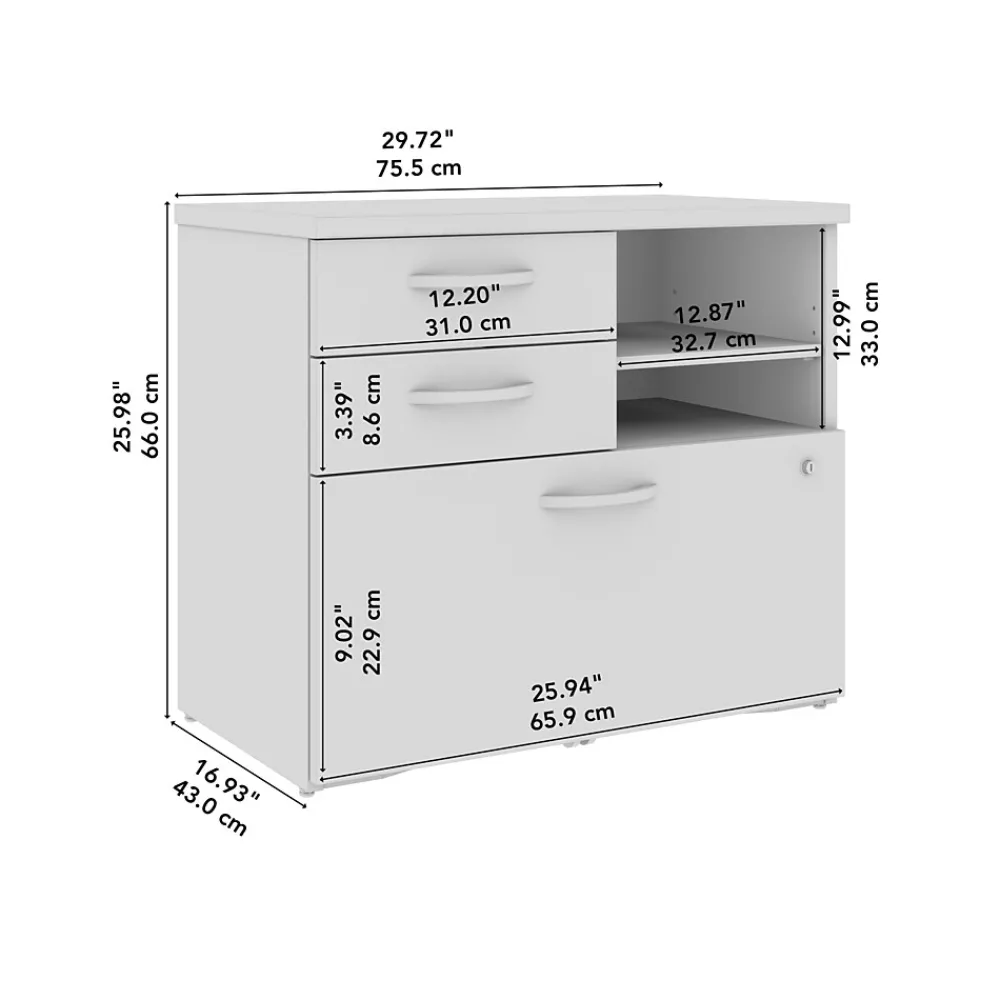 Storage Cabinets*Bush Furniture Bush Business Furniture Studio C Office Storage Cabinet with Drawers and Shelves, Natural Elm (SCF130NESU)