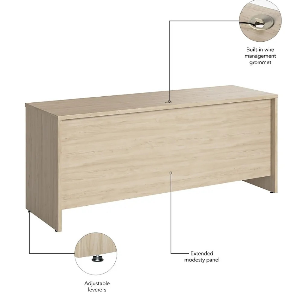 Office Desks*Bush Furniture Bush Business Furniture Studio C 72"W Credenza Desk, Natural Elm (SCD372NE)